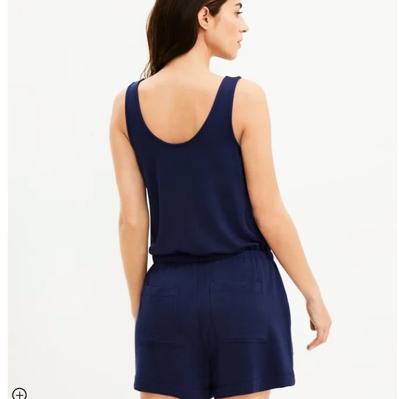 Lou and Grey for The Loft Signature Soft Periwinkle Tank Soft Short Romper L - Picture 6 of 6